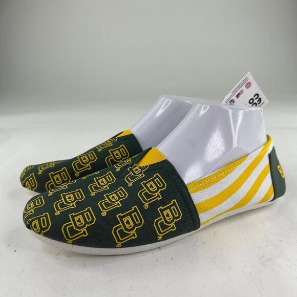Baylor Bears Womens Stripe Canvas Shoe Size L Slippers - Picture 5 of 10